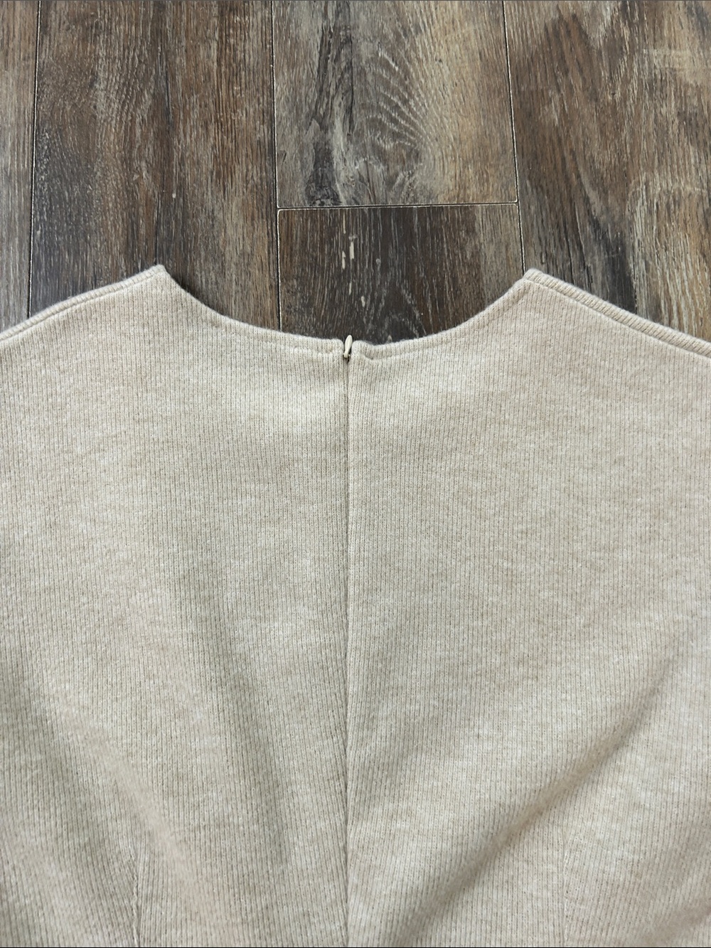 Zara Neutral Cap-Sleeve Knit Mini Dress in Beige - Picture 6 of 10